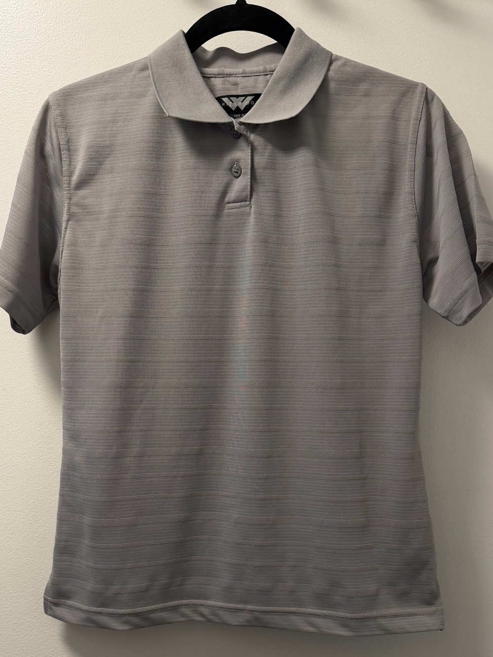 Whiteridge Dry Fit Golf Polo Shirt Grey Striped Size M Performance